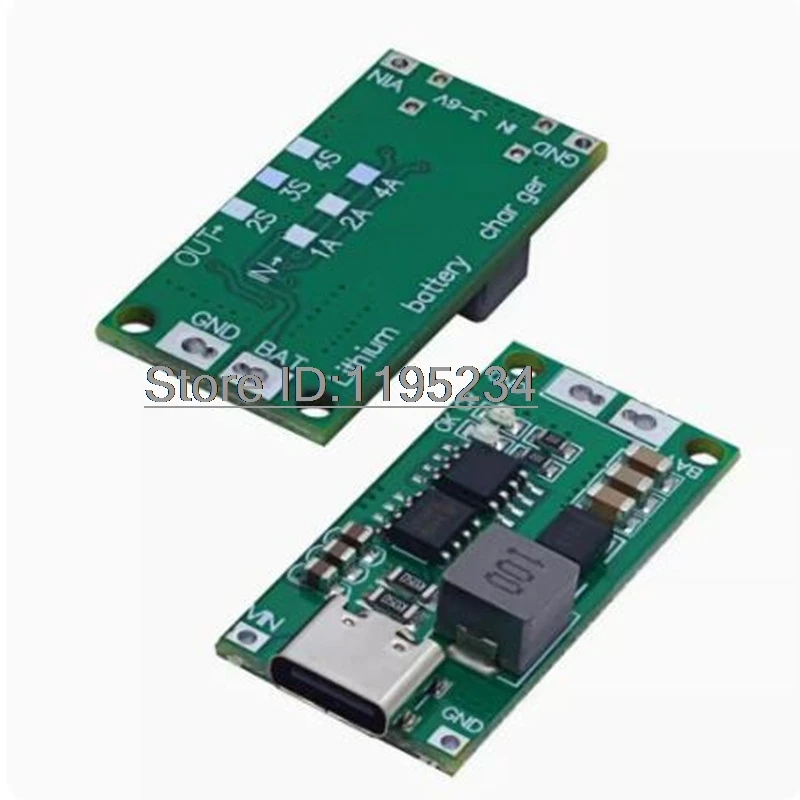 2 strings 3 strings 4 strings lithium-ion battery charger battery protection board TypeC USB boost charging board DC3-5V