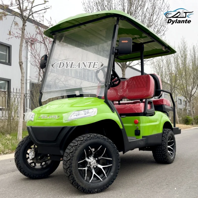 بطارية ليثيوم فاخرة مخصصة 48 فولت/72 فولت 4 مقاعد عربات التي تجرها الدواب الشاطئ عربة جولف كهربائية رحلة سياحية تلقائية مناسبة لنادي الجولف وملعب العشب #5