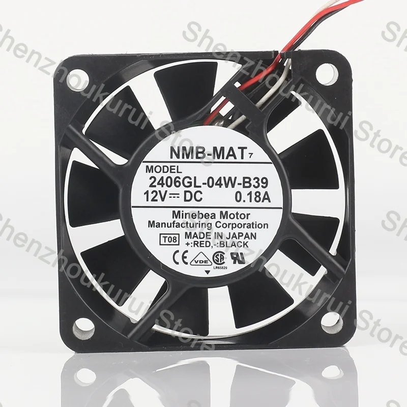 

Вентилятор охлаждения NMB 5V 24V 48V DC 12V 0.18A AC EC 6015 60X60X15MM 6CM для инвертора с детектором сигнала, трехпроводной, 2406GL-04W-B39