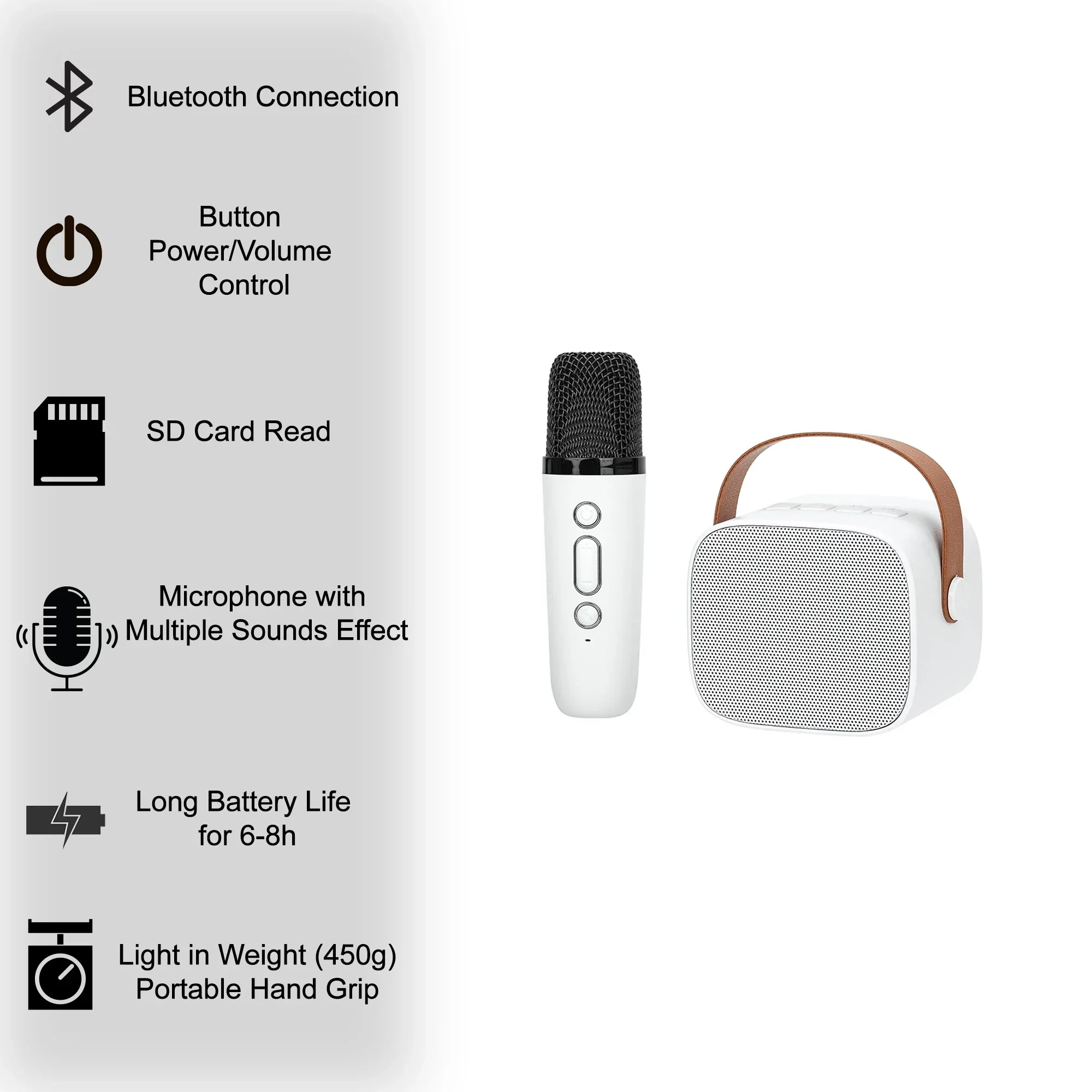 Karaoke Microphone Set Mini Bluetooth Speaker Sound System Best Gift for Children for Home Outdoor Entertainment KTV KID