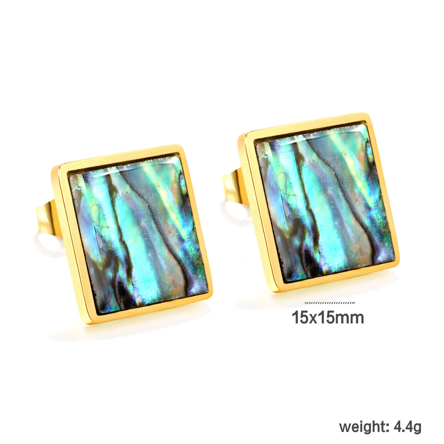 ASONSTEEL Stainless Steel Abalone Shell Stud Earrings Premium Geometry Earrings Anti-allergy Dripping oil Jewelry Party Gift