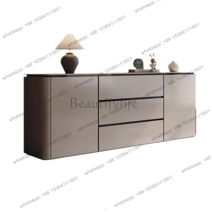 

Italian light luxury dining side cabinet integrated against the wall living room bedroom storage cabinet modern simplicity