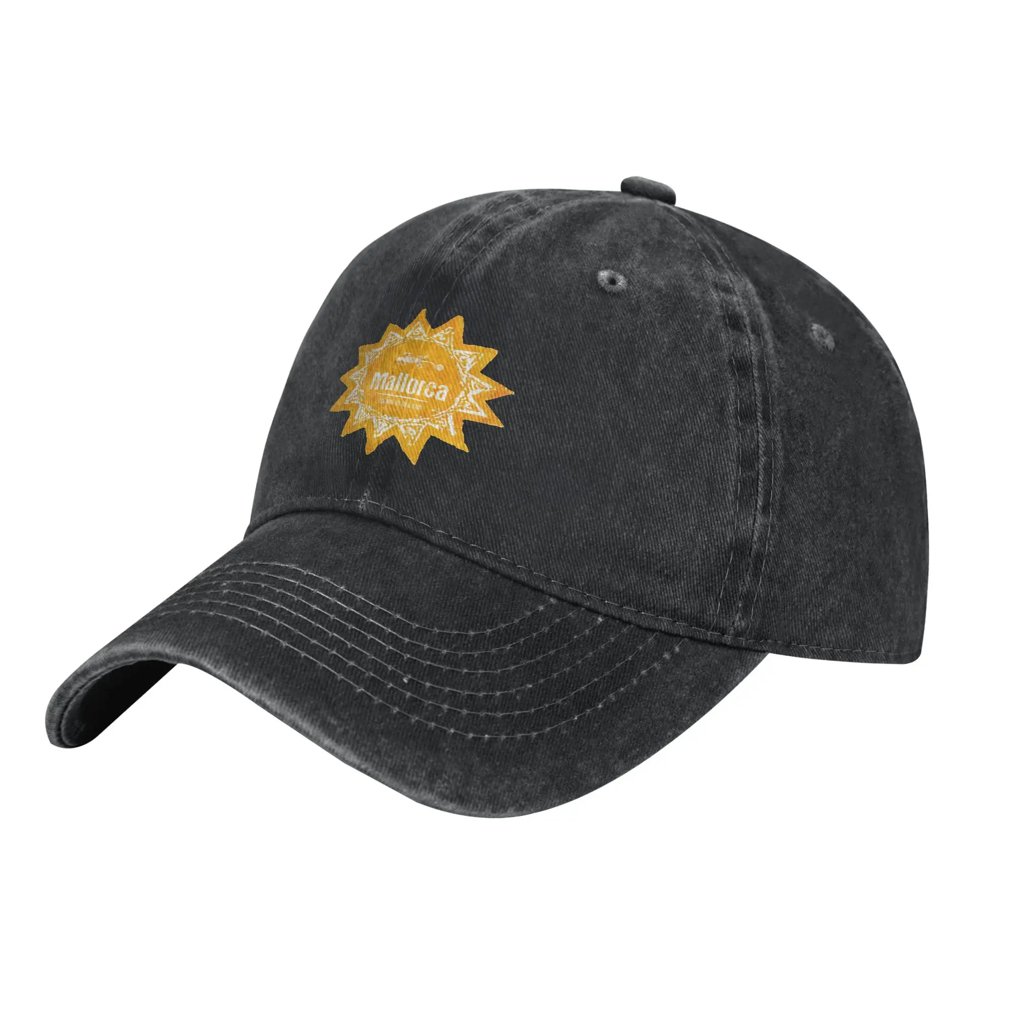 Mallorca island in the sun Personalized Retro Denim Washed Baseball Caps Female  Cowboy Sunscreen Hats Rock Womens Trucker Cap
