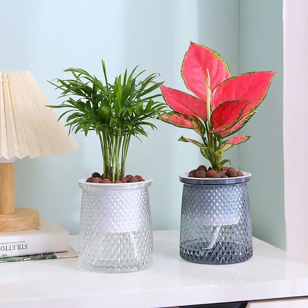 Durable Plastic Plant Pot Self Watering Garden Supplies Flower Pot Visible Water Level Hydroponic Planter
