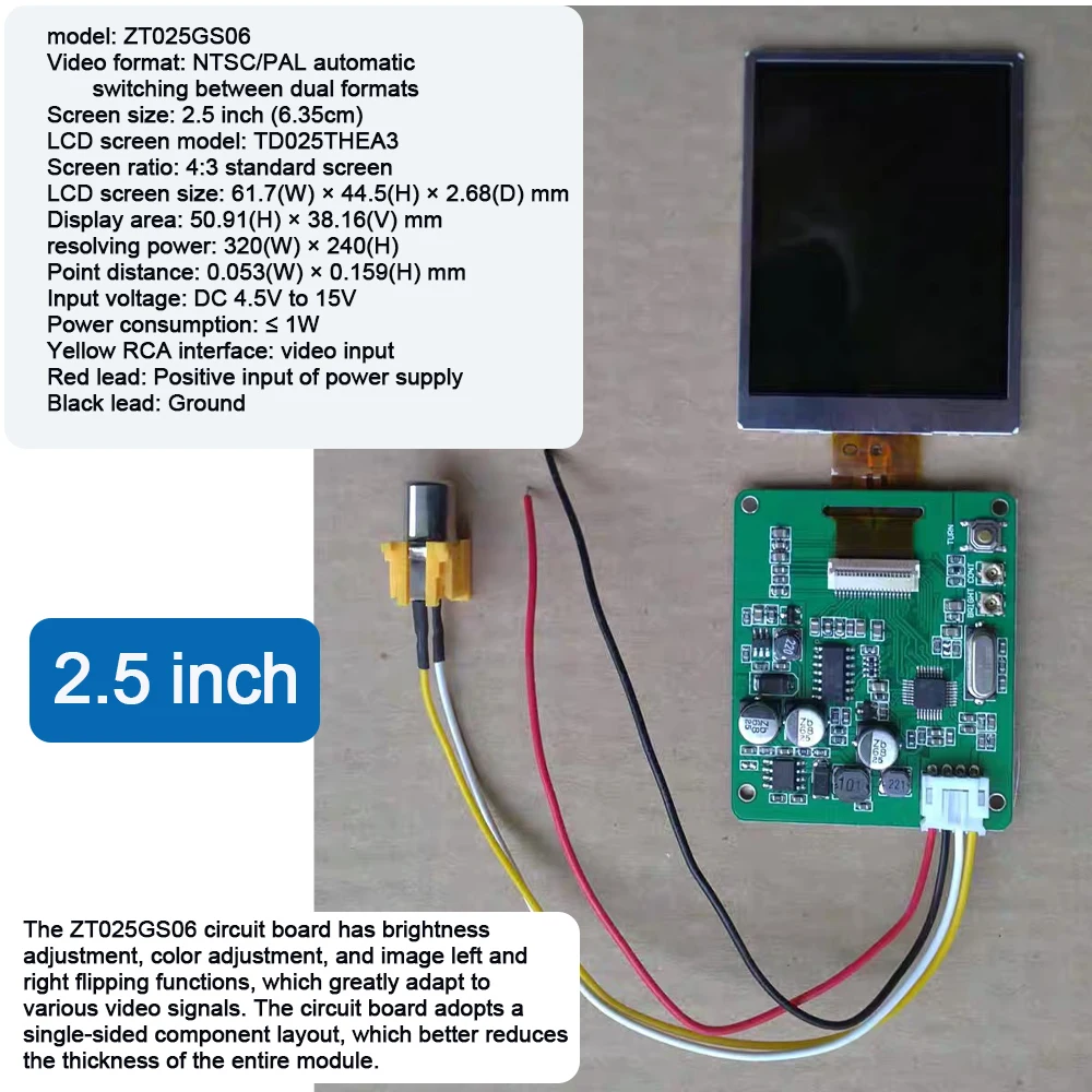 3.0“2.8”2.5” LCD screen module kit 320*240 4:3 display RCA for Game consoles, home appliances, communications, medical equipment view 6
