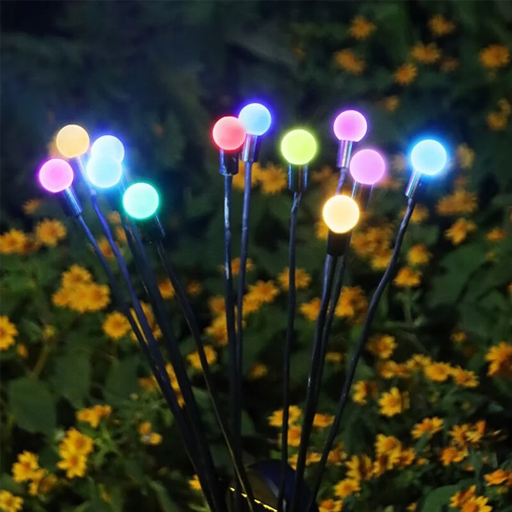 Luz LED Solar para decoración de jardín al aire libre, lámparas de luciérnaga para césped, luces de calle, luces de jardín