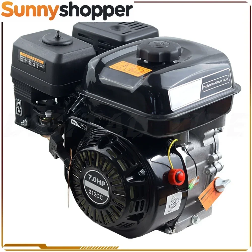 7.0 HP Horizontal Shaft Gas Engine Electric Start 4 Stroke 210CC Engine OHV Air Cooled Pull Start Motor 3600rpm
