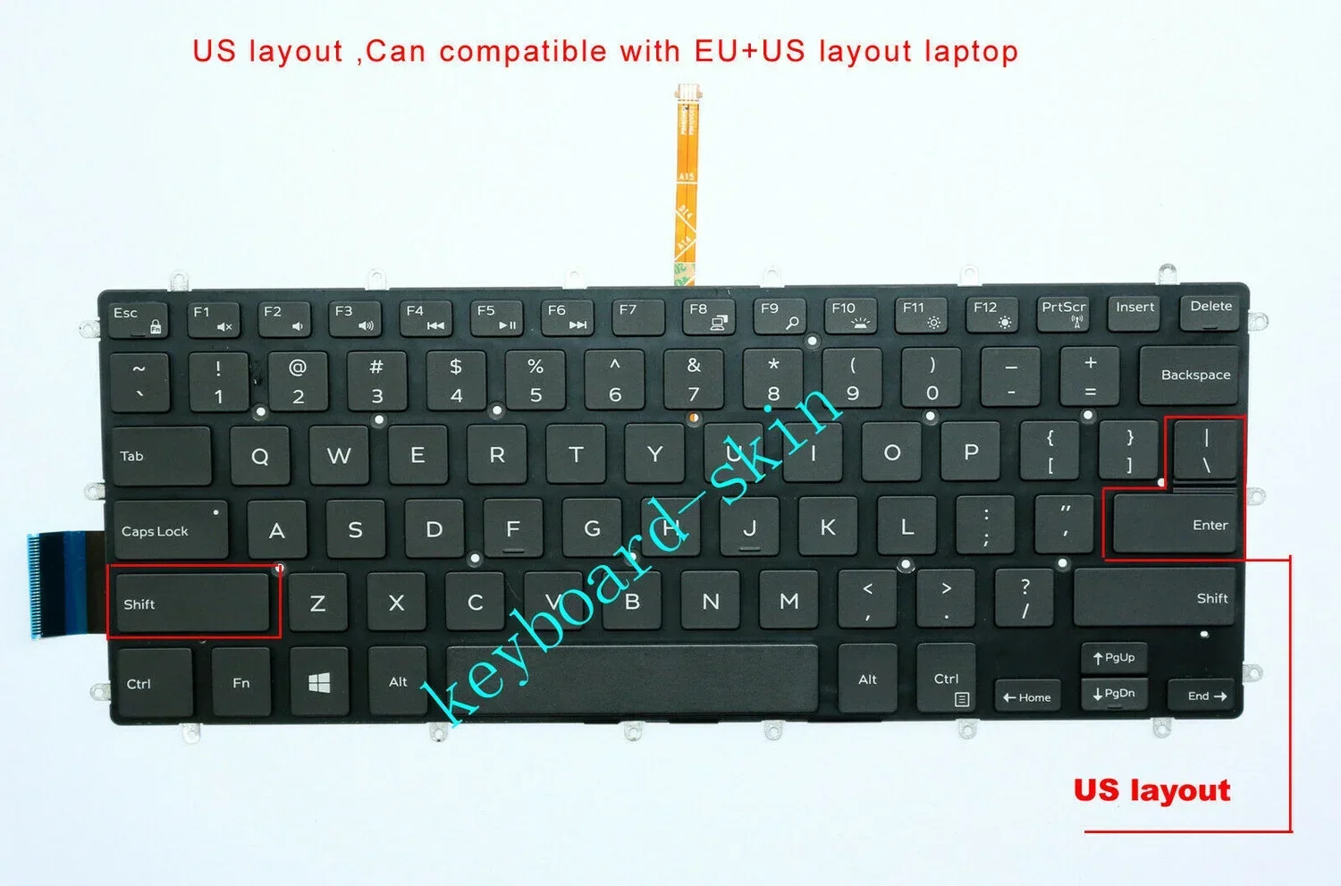 New US Keyboard backlit no-frame for Dell Inspiron 5368 5369 5370 5378 5379 P69G 7460 7466 7467 7472 P74G 5568 5578 5579 P58F