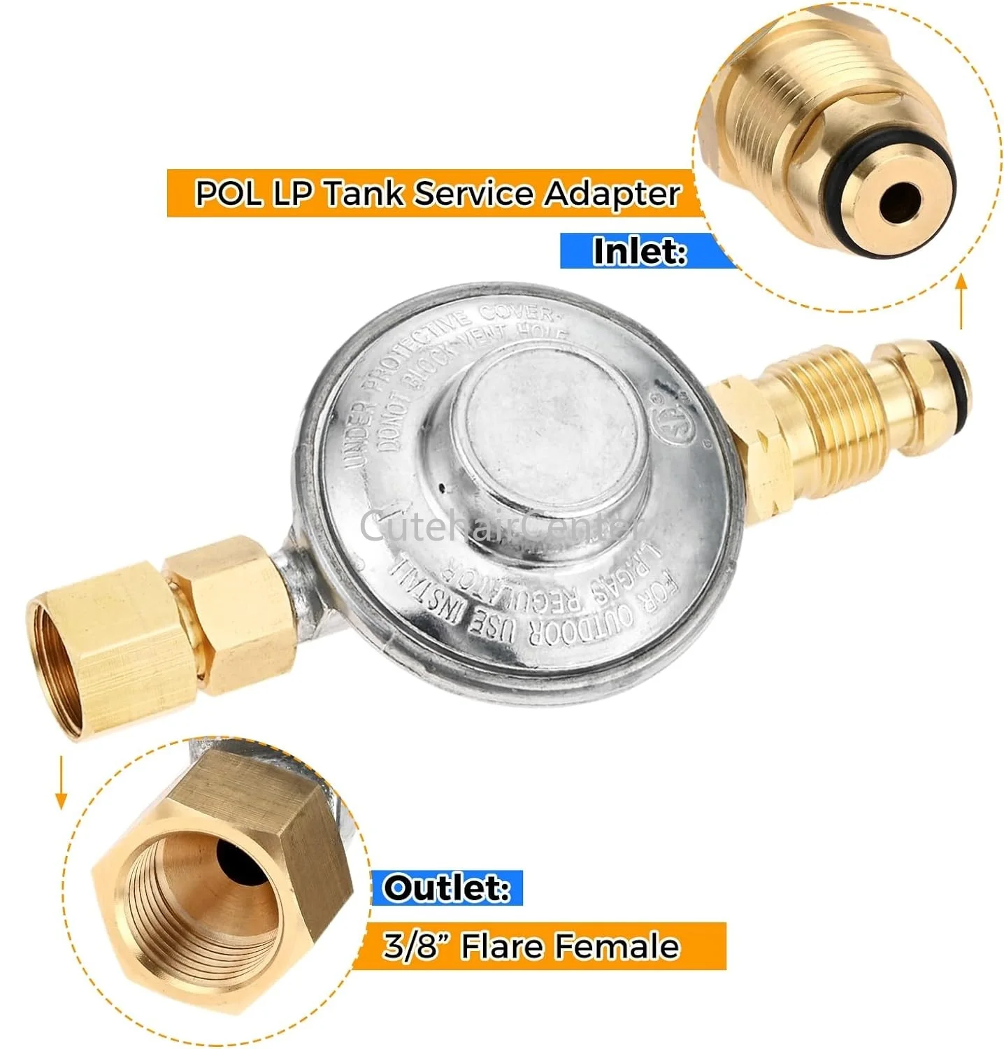 5pcs/kit POL Propane Low Pressure Regulator with Standard Connection Fittings 3/8\