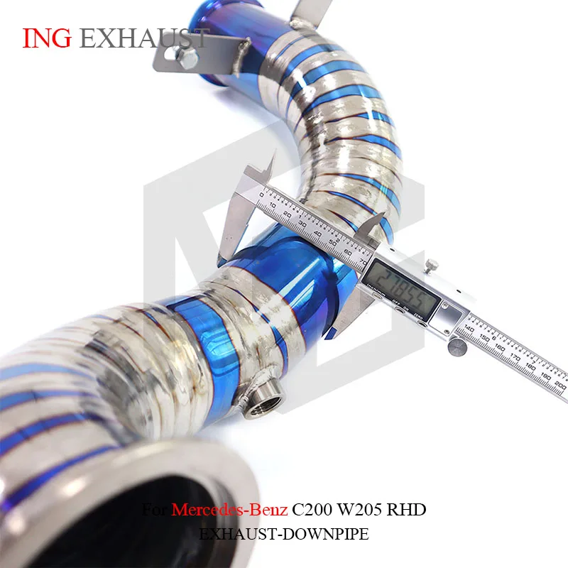 For Mercedes-Benz C200 W205 RHD ING Exhaust System High Flow Performance Downpipe With Heat Shield Stainless Steel