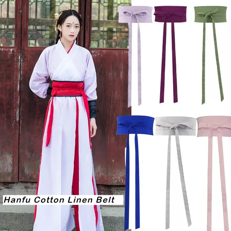 antique-style-hanfu-belt-370cm-solid-color-cotton-linen-waistband-women-hanfu-dress-decor-waist-belt-cosplay-accessories