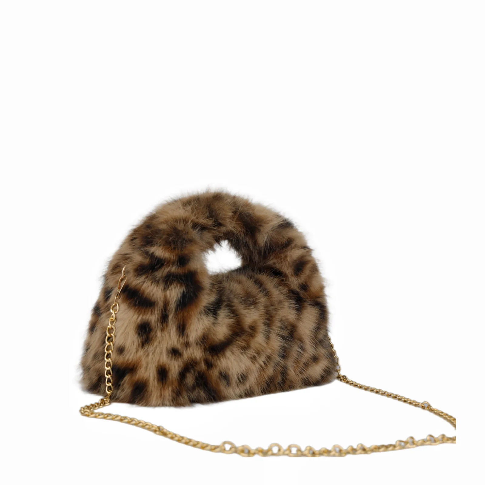 Torebki damskie jesienno-zimowe z imitacji futra lisa, modne pluszowe kopertówki, amerykański elegancki luksusowy design, torebka crossbody na łańcuszku. — zdjęcie 2