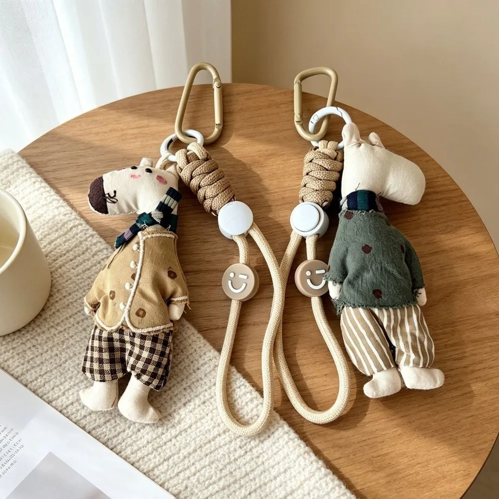Handbag Pendant Soft Keychain Cartoon Animal Lightweight Stuffed Animal Durable Handmade Keyring Bag Decoration