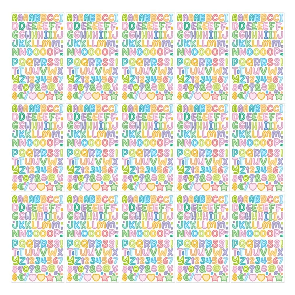 26 Letter Number Cartoon Letter Sticker 0.5 inch DIY Cartoon Initial Alphabet Paster Vinyl Adhesive Cartoon