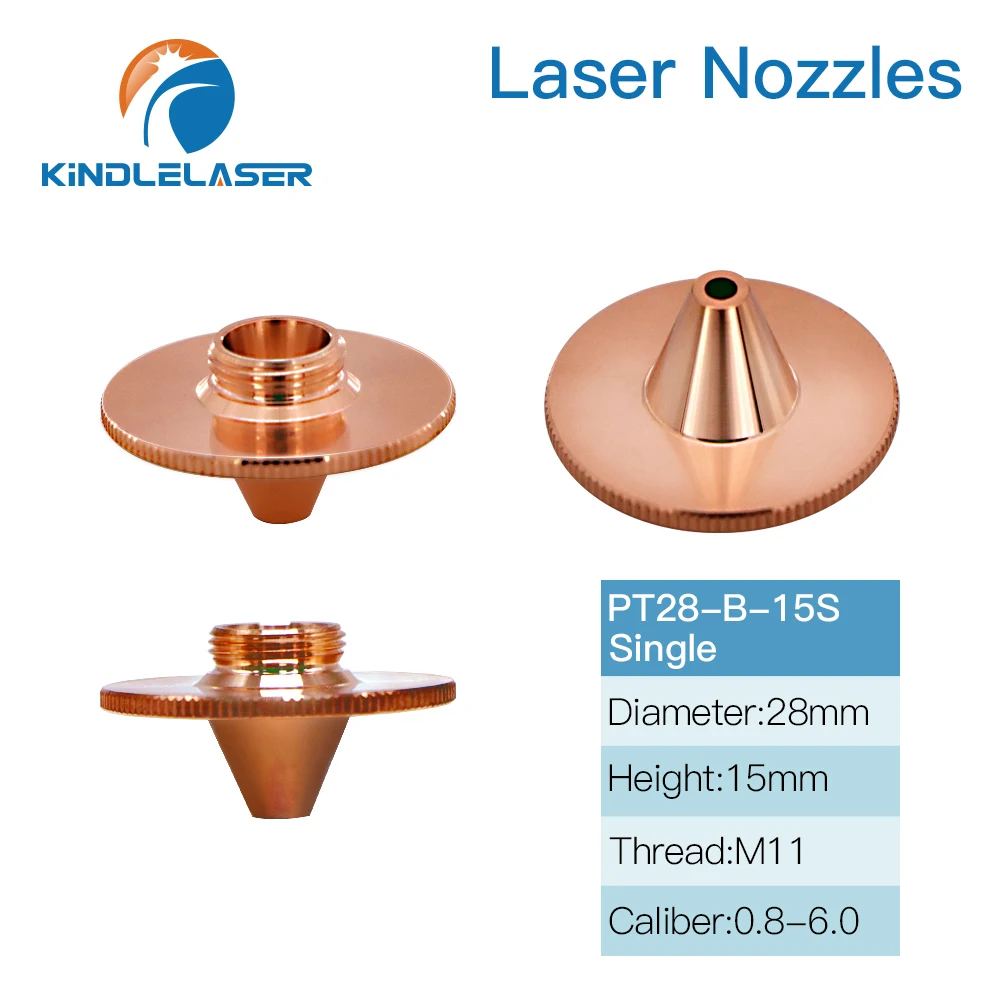 Ugelli Laser rigonfiamento KINDLELASER singolo strato/doppio strato cromato calibro 0.8-4.0 D28 H15/11 M11 per testa di taglio in fibra Precitec