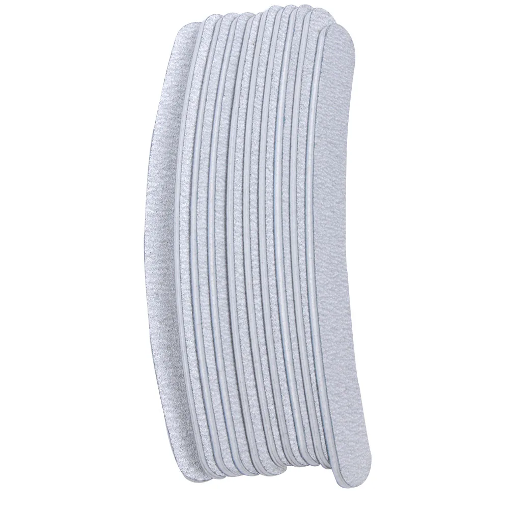 10/50PC Two Sided Sandpaper Nail File 100/180 Grey Curve Emery Board Trimmer Manicure Buffer For Manicure Salon Nail Supply