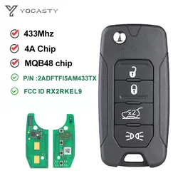 YOCASTY Keyless Remote Flip Key 433.92MHz 4A /48Chip SIP22 Blade For Jeep Renegade 2016 2017 2018 RX2RKEL9 2ADFTFI5AM433TX