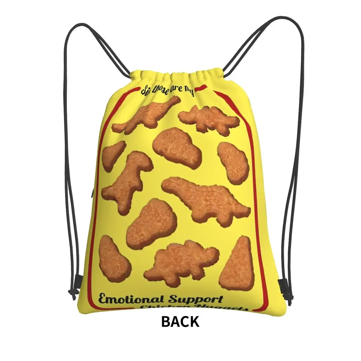 Emotional Support Nuggets Portable Backpacks Drawstring Bag Drawstring Bundle Pocket Sundries Bags For Travel Sport Man Woman