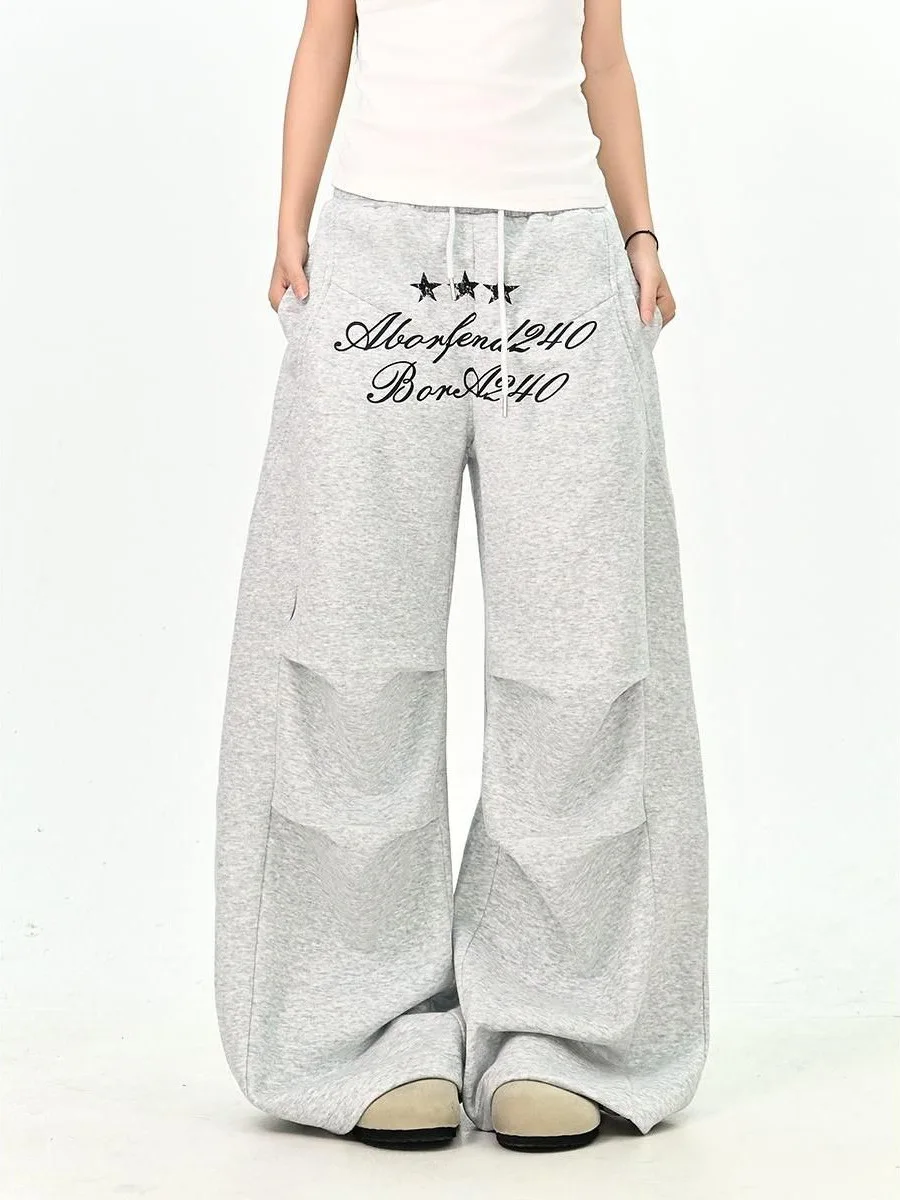 여성용 바지y2K 여성용 바지재즈 댄스 벤트 나이프 팬츠루즈 팬츠여성용 신축성 있는 바지겨울 바지