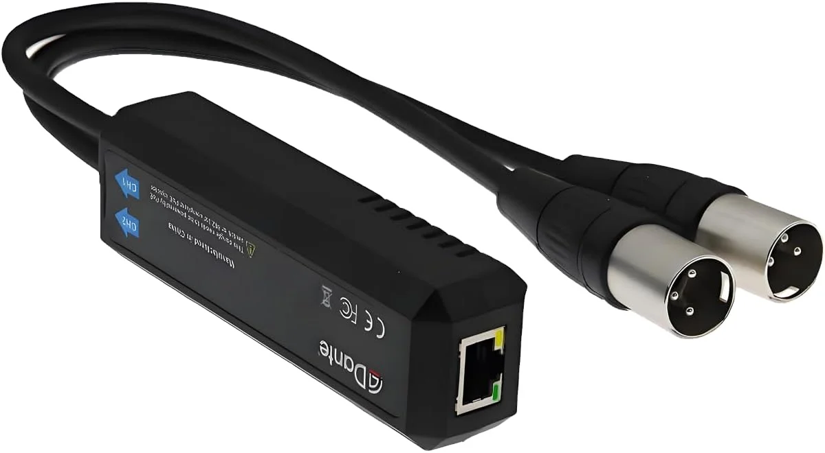 Dante 2 Channel AVIO Analogue Output Adapter, 44.1, 48, 96khz /24bit, PoE Powered, Dante Controlled, Plug and Play