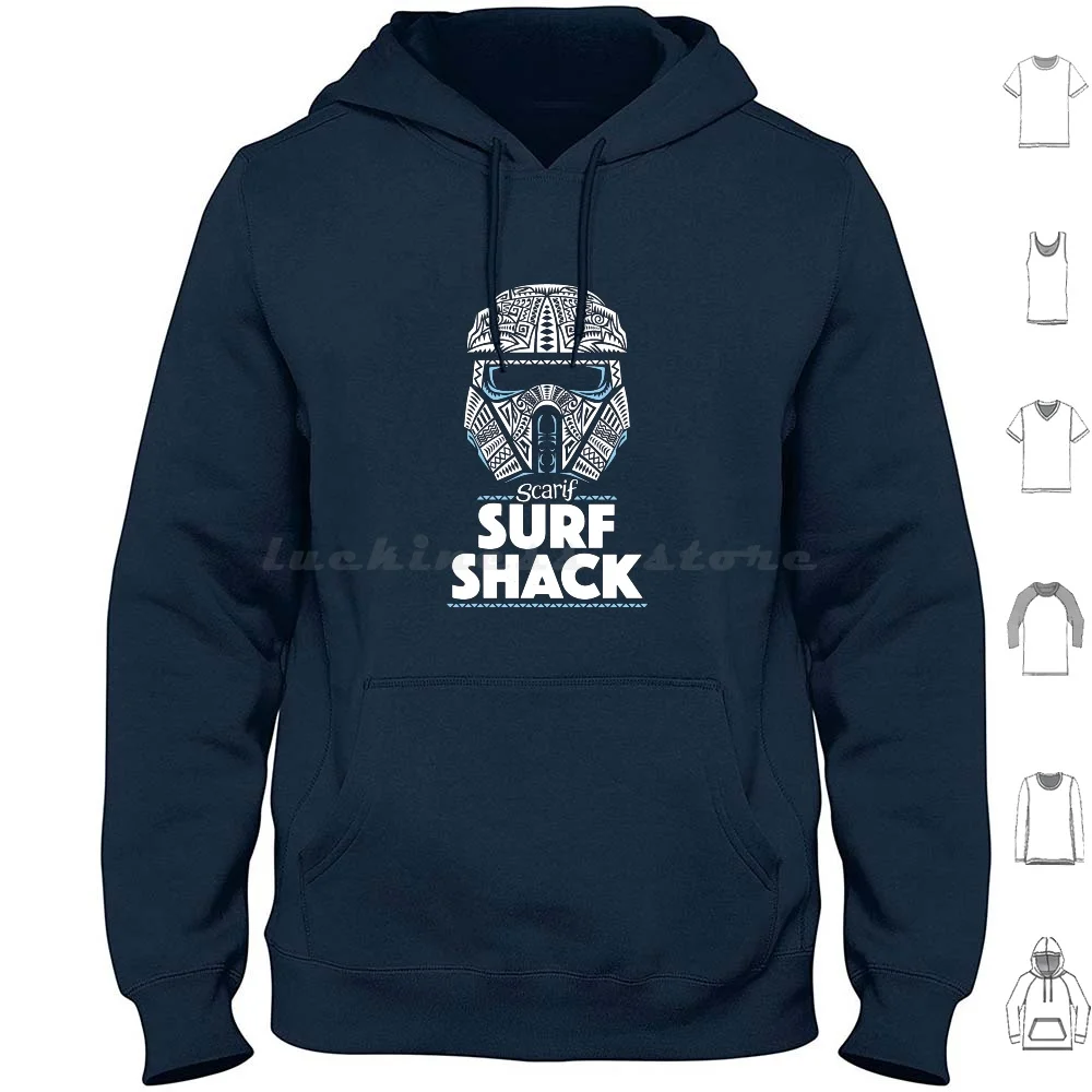 Space Surf Shack Hoodie Cotton Long Sleeve Trooper Surf Shack Hawaiian Tattoo Wars Surf Helmet Tribal Phillippines