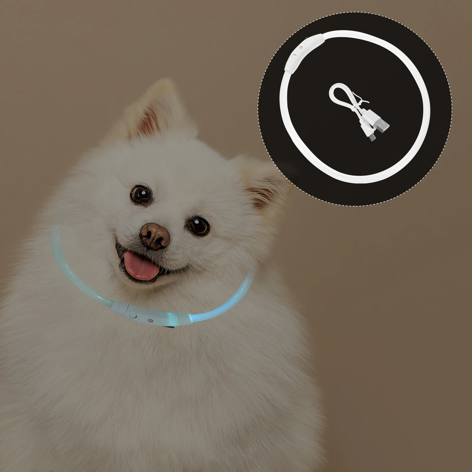 

Glowing Led Dog Usb Rechargeable Pet Collar For Night Safety Lighted Puppy Collar Durable Plastic Waterproof Small Medium Large