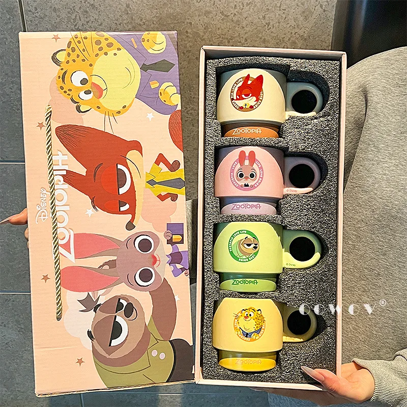 

Керамическая кружка Disney Zootopia Judy Niki, штабелируемая, высокоэстетичная, женский подарок на день рождения, пара, чашка для воды, домашняя кухня, столовая, бар