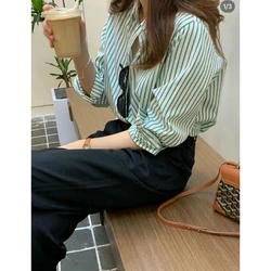 TT@ LUXURY Striped Shirt for Women in Early Autumn of 2024, Striped Embroidered Shirt, Nordic Commuting Style