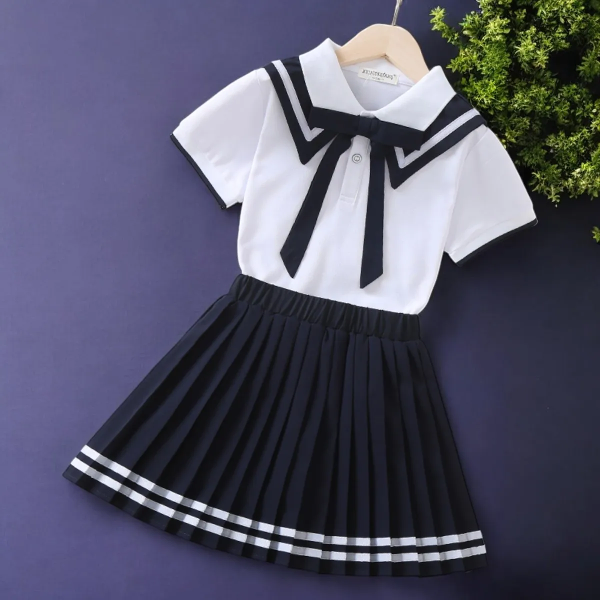 Teens Tracksuit Short Sleeve Shirt & Skirt Kids Costumes 5 8 10 12 Years Summer Girls School Uniform Outfits Sets Children Suit