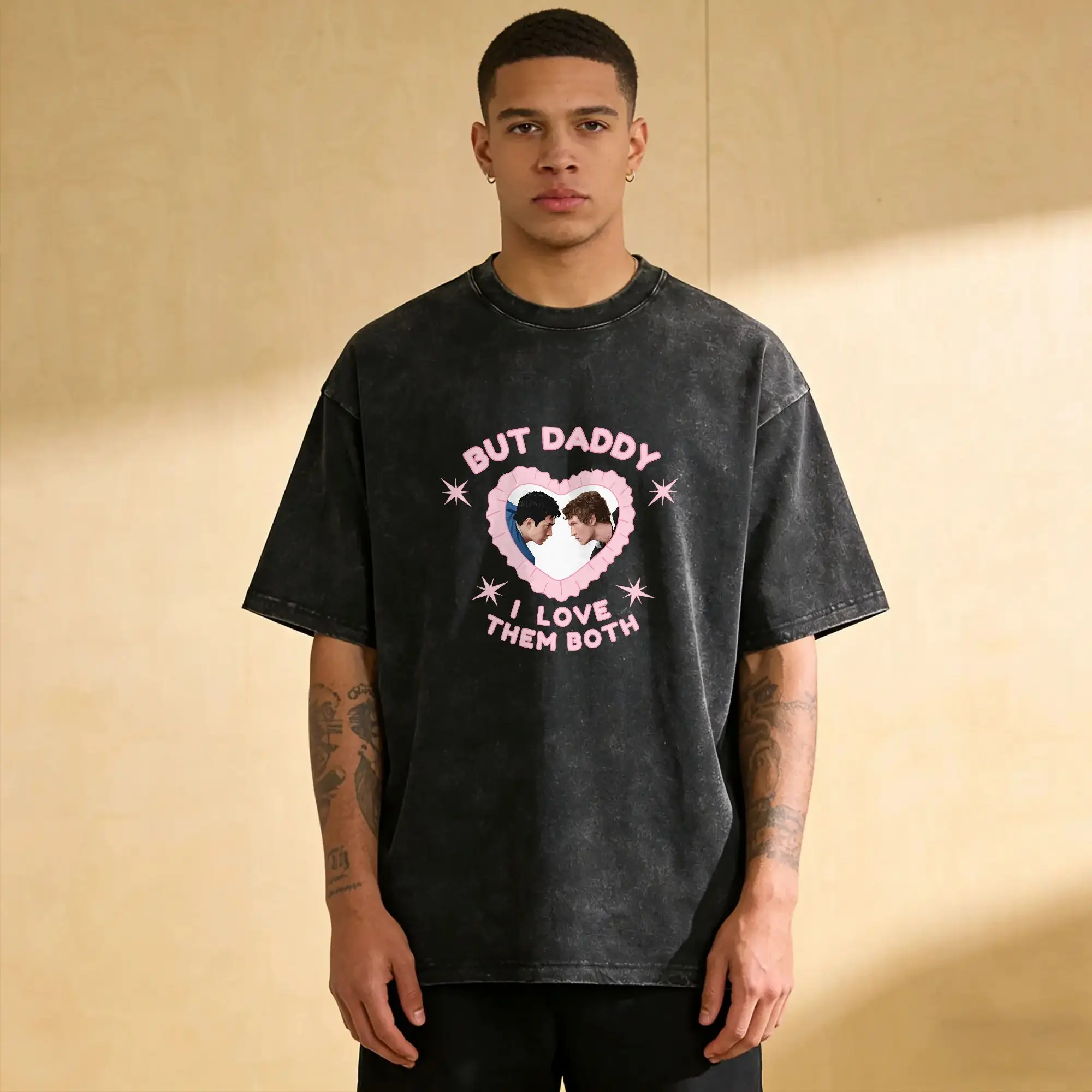 Streetwear Washed T-Shirt Hudson Williams Cotton T Shirts  Hip Hop Tee Shirt for Male Summer Awesome Pattern Tops