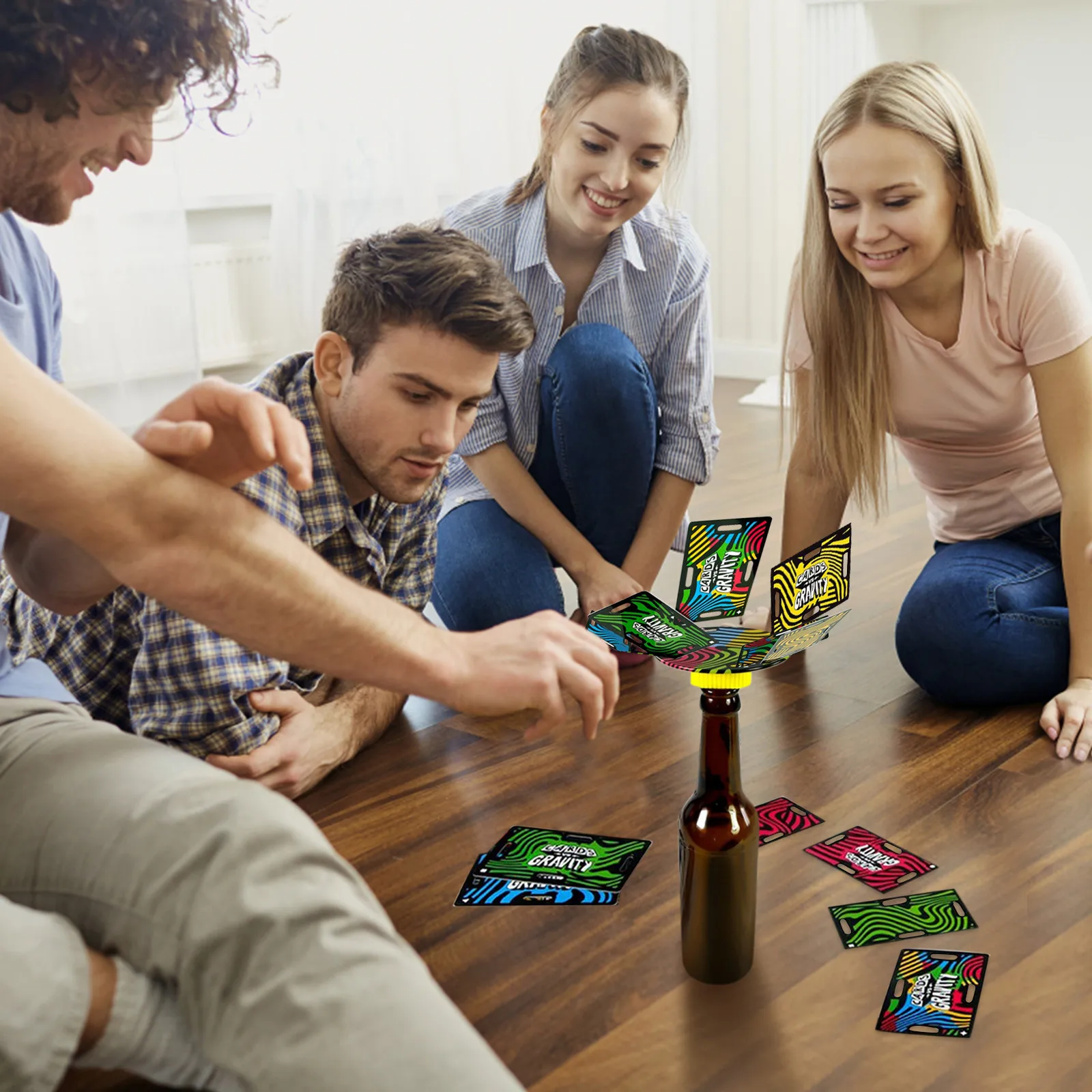 

Антигравитационная карта для путешествий, Веселая игра для укладки карт, идеально подходит для отпуска и кемпинга | 2-4 игрока