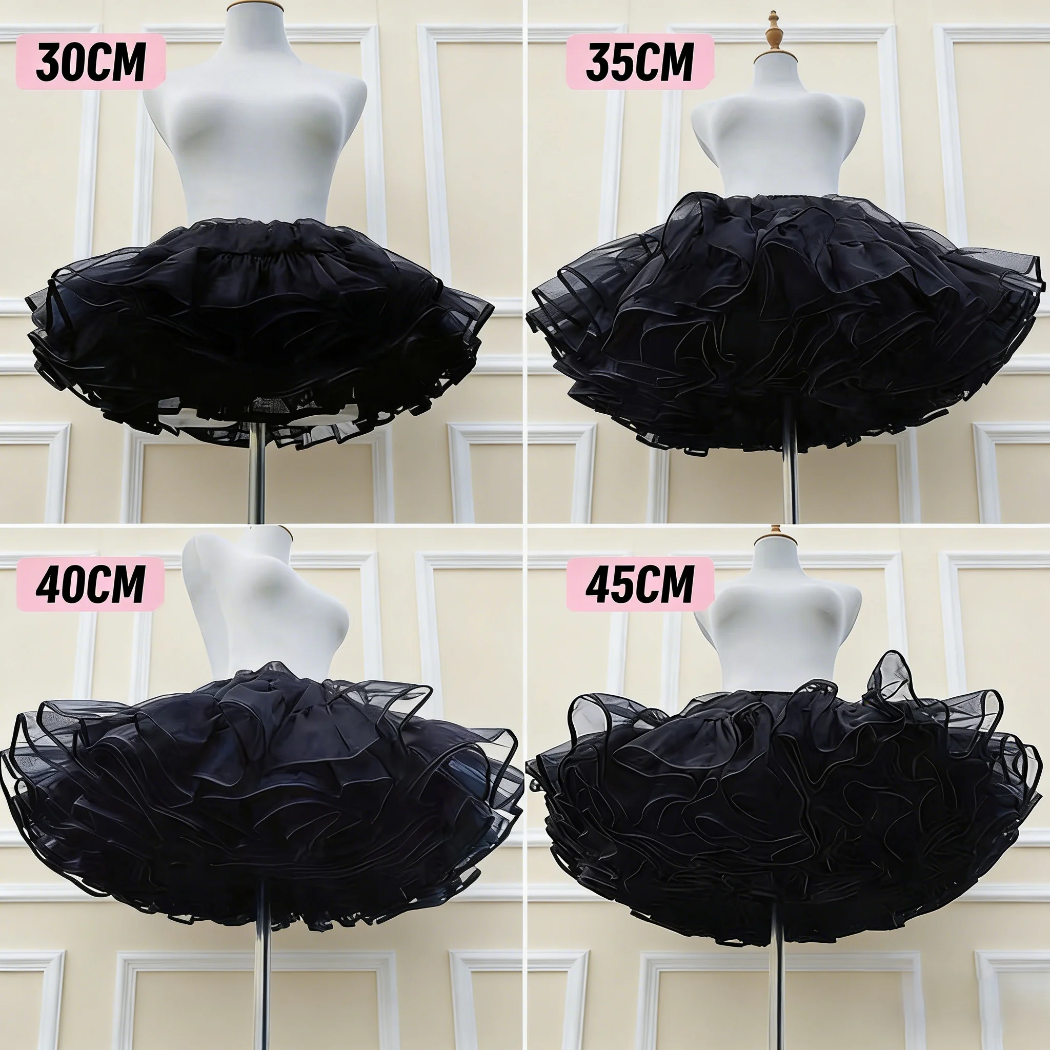 Lolita Soft Tulle Violent Short Support Flying Duck Butt Skirt Support Super Violent No-Bone Lace Bustle Half Skirt for ...