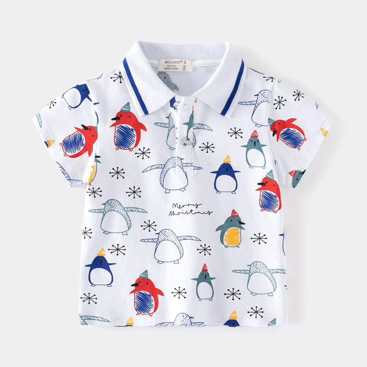 Cute Penguin Children Polo Shirts Summer Cotton Toddler Tops Baby Tees Kids Tshirt