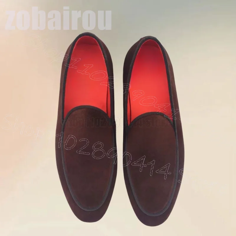 Mocassins en Daim Marron à Bout Jolie tu pour Homme, Chaussures Luxueuses Faites à la Main, pour ix, Banquet, Rencontres