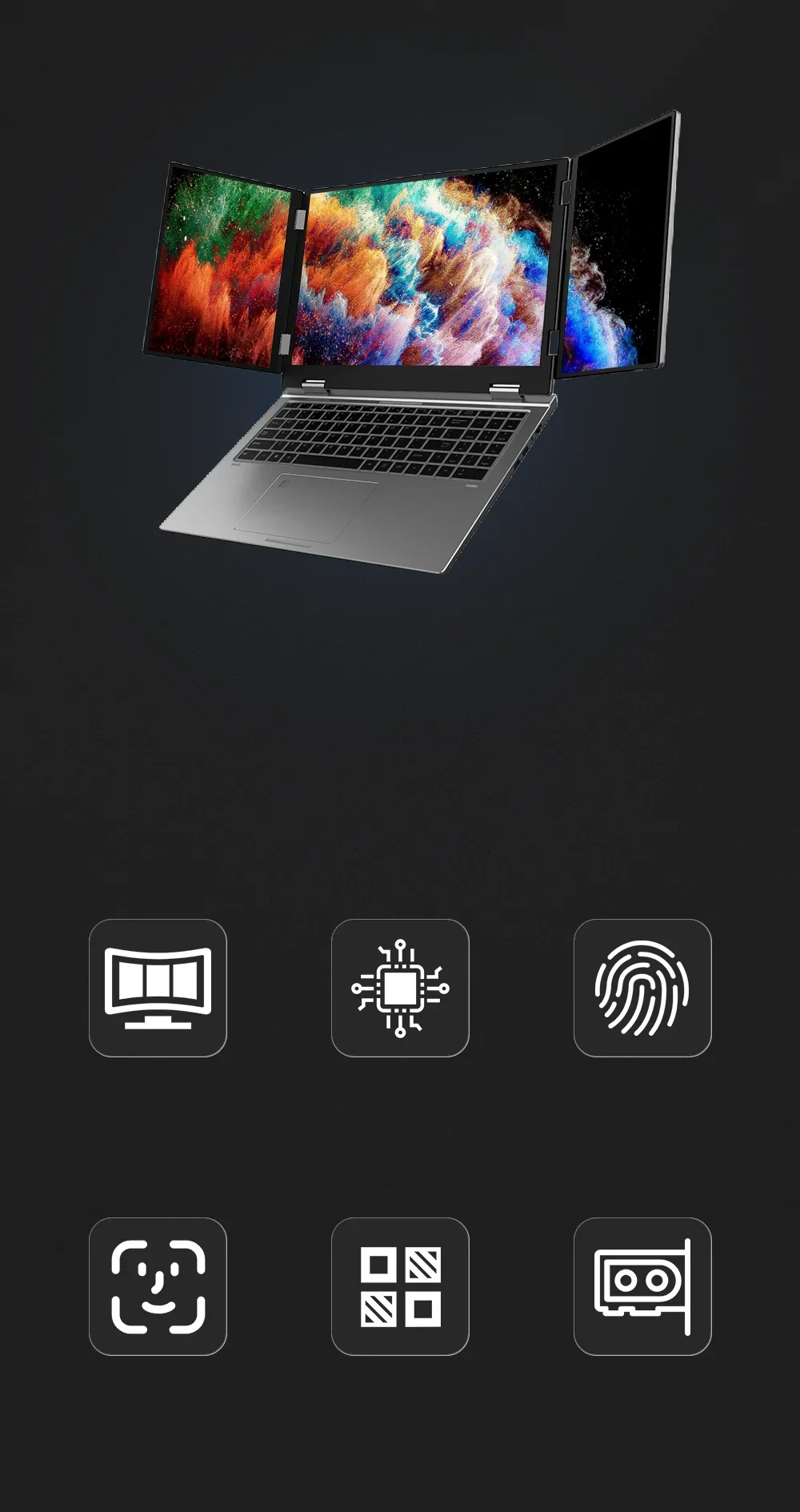 SZBOX MAX16 I7-1260P كمبيوتر ثلاثي شاشة عرض دفتر Windows11 Pro كمبيوتر محمول ثنائي القناة ذاكرة WIFI6 BT5.2 كمبيوتر محمول