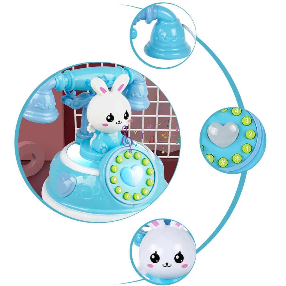 Simulazione Telefono Giocattolo Bambini Casetta da gioco cablata Gioco di ruolo Telefono dei cartoni animati Macchina per la storia dell'educazione precoce vintage Bambino sicuro