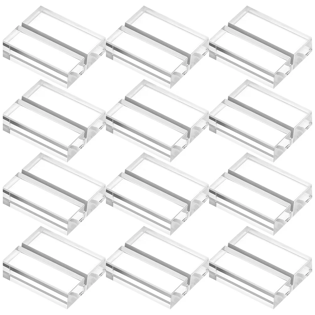 

12Pcs Acrylic Card Holder Clear Table Number Stands for Wedding Display Sign Stand Place Card Holder for Banquet Menu Photo Memo