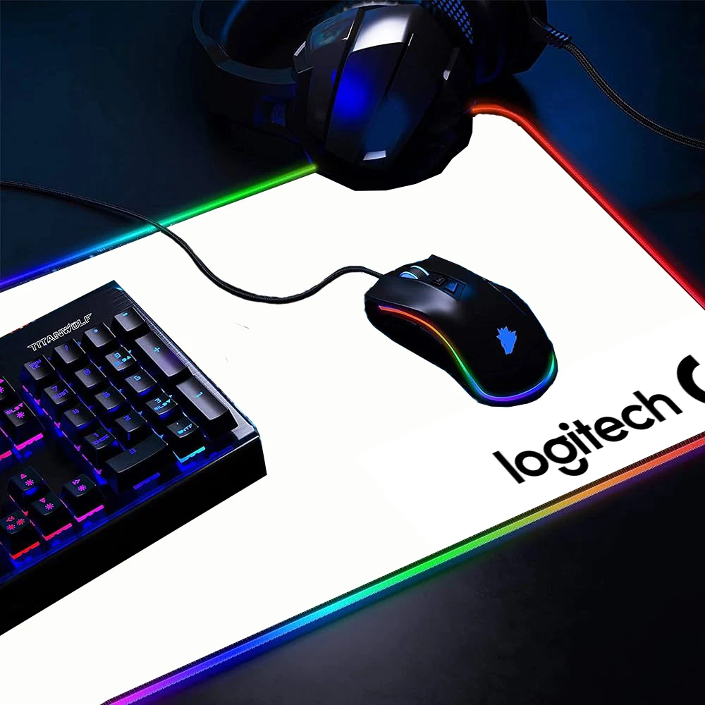 Imagem -05 - Logitech Mouse Pad com Retroiluminação Led Acessórios de Teclado Personalizado Tamanho Grande Cor Branca para pc