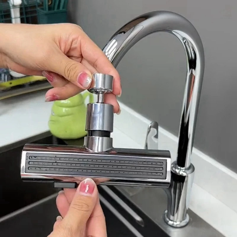 4 Modes Waterfall Bathroom Faucet Extenders 360° Spout Stream Sprayer Rainfall Sink Mixer Tap Nozzle Extension