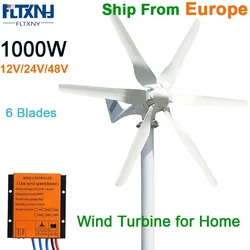 FLTNXY 1000W 12V 24V 48V Home Small Wind Energy Generator 1KW With MPPT PWM Controller Low Wind Speed Start Windmill Low Noise