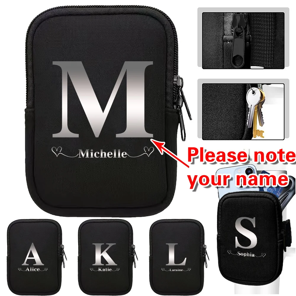 Personalized Customized Name Universal Water Bottle Elastic Sleeve Reusable Storage Accessories Gym Bag Water Cup Pockets