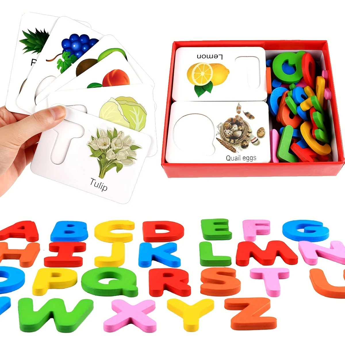 Wooden Alphabet Flashcards for Youngsters - Educational ABC Learning Tool, Perfect Preschool Gift & Puzzle Game