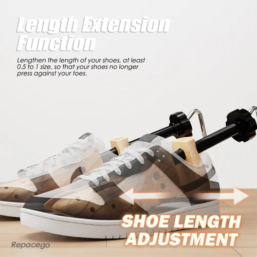 Imagen 2 del producto Repacego, 1 unidad, árboles de zapatos de madera, expansor de zapatos ajustable, hombres y mujeres, longitud Unisex, ancho, extensor de zapatos, tacones