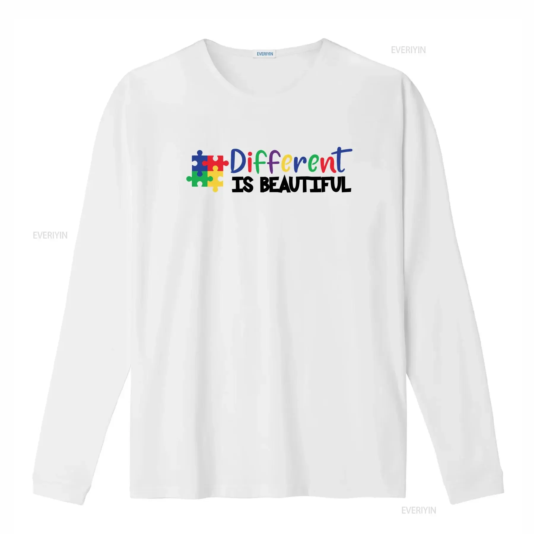Autism T Shirt Different Is Beautiful Awareness Month Teacher Mom Support vintage Washed streetwear Stretched Unisex Breathable