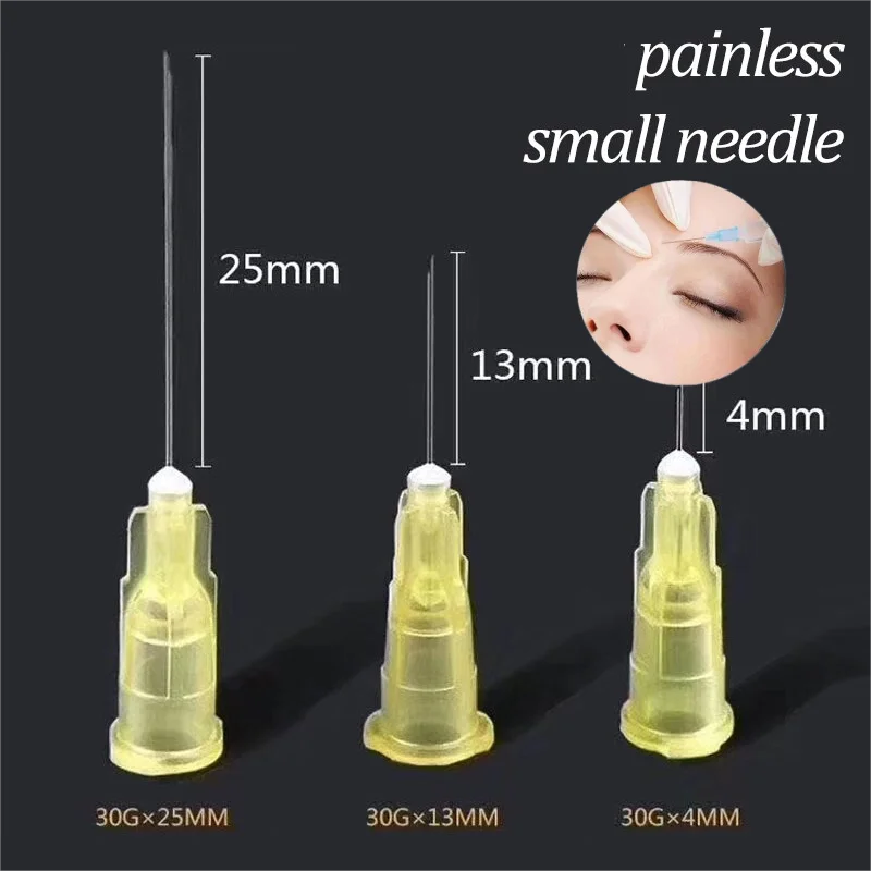 painless small needle 50pcs 34G 4mm 32G 4mm 25mm disposable 30G medical micro-plastic injection cosmetic sterile needle surgical