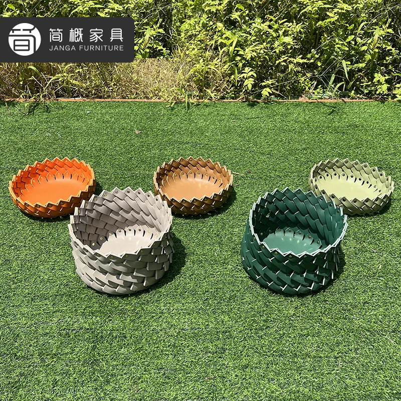 Light luxury leather fruit basket living room balcony high-end fruit plate household model room entrance creative hedgehog stora