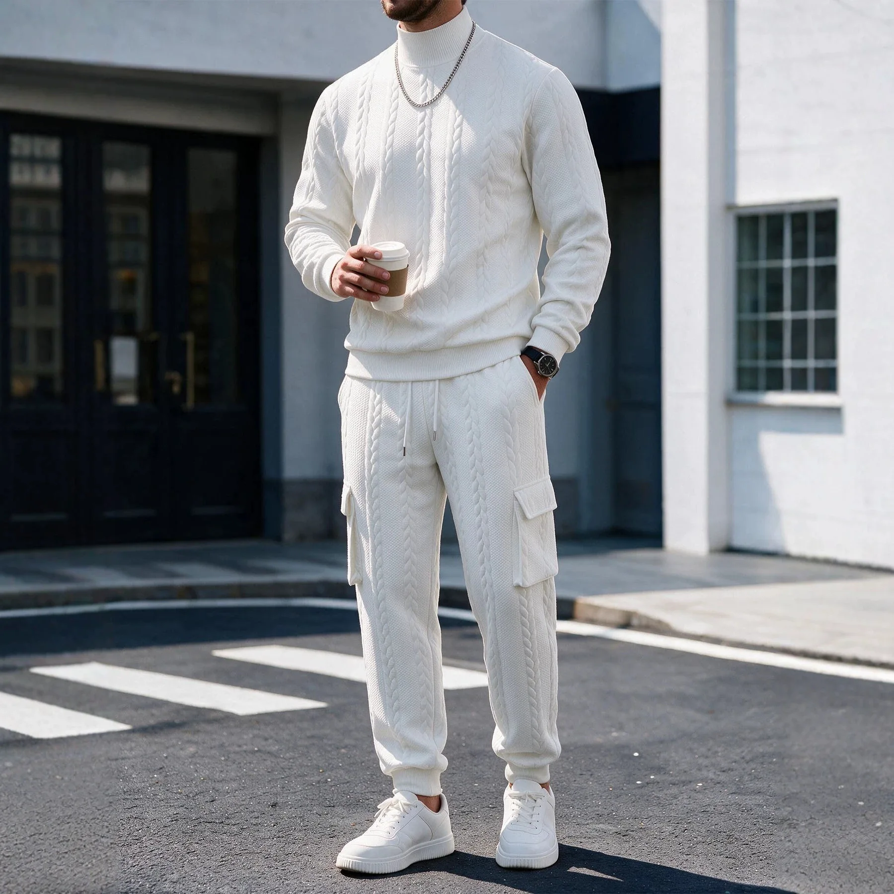 Men'S Fashion Trousers - Men Solid Color Heavy Duty Simple