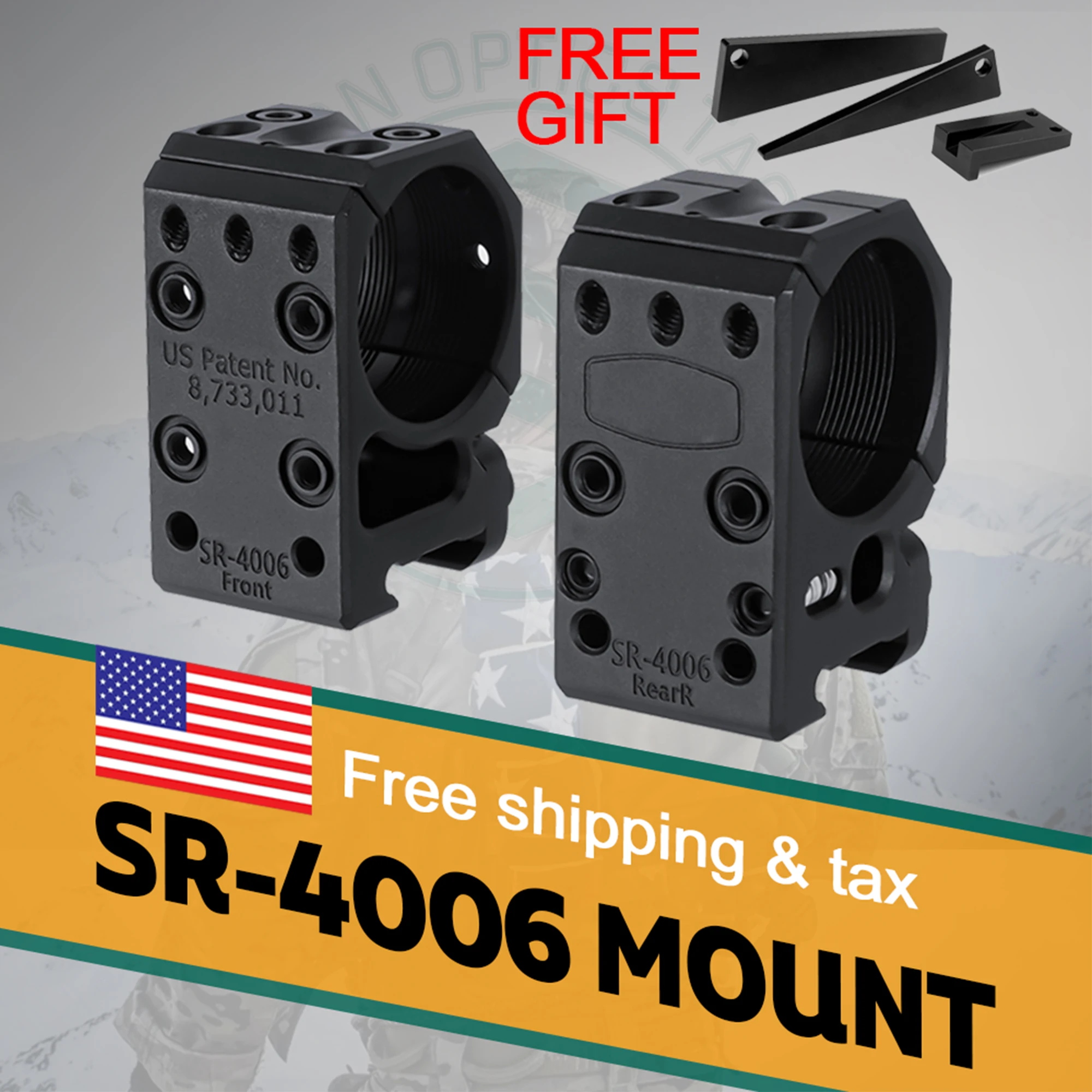 Nouveau support de lunette tactique séparé 1,35 pouces 34 mm SP SR-4006 en aluminium, rétention nulle avec niveau optique gratuit