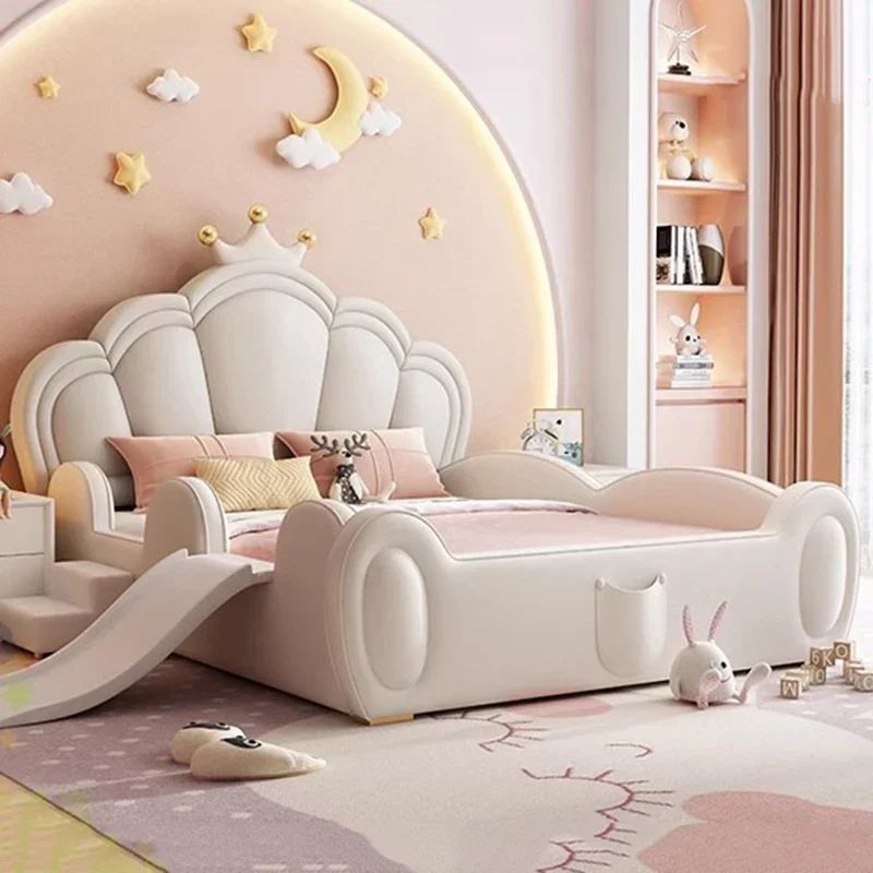 Cama de lectura para niños, barandilla de seguridad para patio de juegos, cabeceros de tamaño King, camas para niños, castillo iluminado, muebles para el hogar