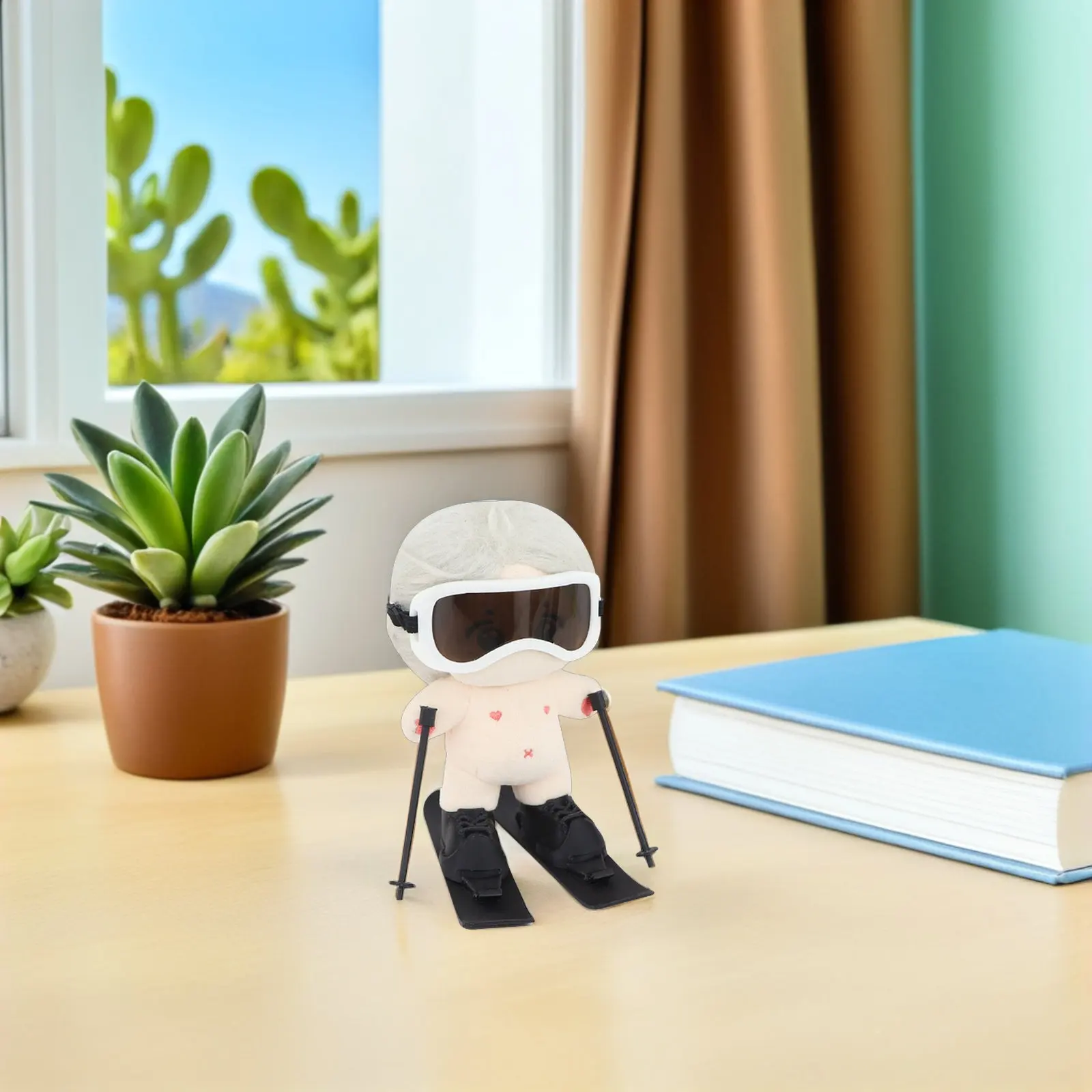 

1Set Mini Ski Equipment 10Cm Realistic Snowboard Set Kids Ski Gear Accessories Snowboard Goggles Poles Winter Sports Play Gear